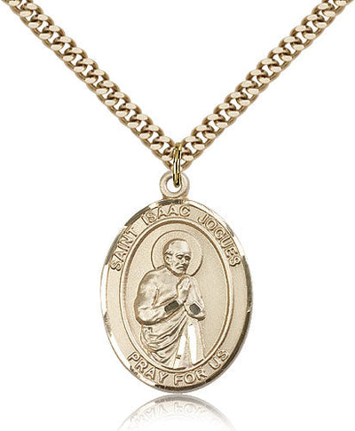 St Isaac Jogues Catholic Saint Medal, gold-filled, Bliss Manufacturing