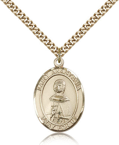 St Anastasia Medal Necklace, gold-filled, Bliss Manufacturing