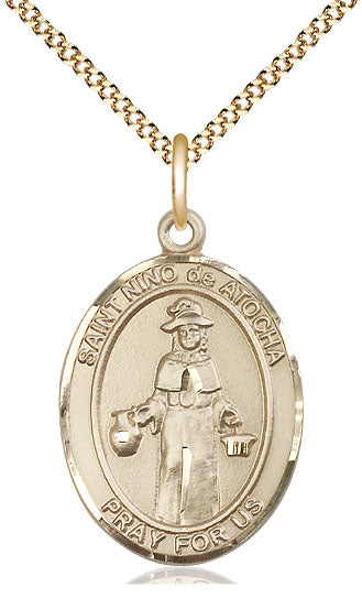 St Nino de Atocha Catholic Saint Medal, gold-filled, Bliss Manufacturing