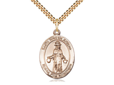 Spanish Santo Nino de Atocha Medal Necklace, pewter / sterling silver / gold-filled (view 3), Bliss Manufacturing