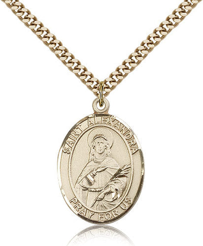 St Alexandra Medal Necklace, gold-filled, Bliss Manufacturing