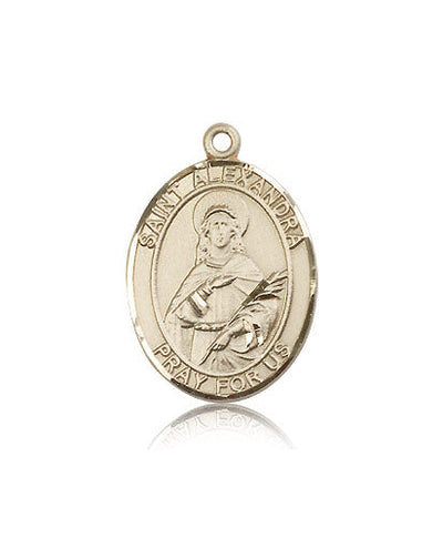 St Alexandra Medal Necklace, 14kt gold, Bliss Manufacturing