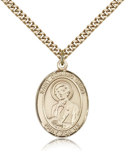 St Dominic Savio Medal Necklace, gold-filled, Bliss Manufacturing