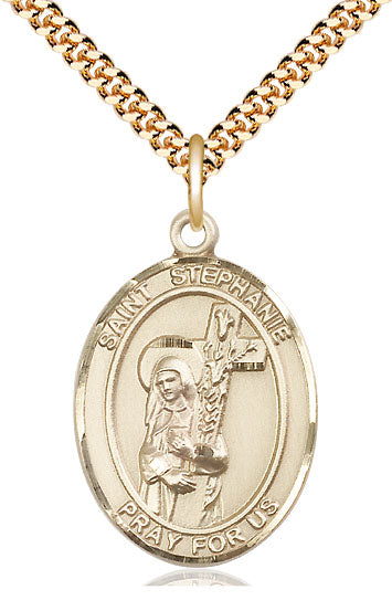 St Stephanie Catholic Saint Medal, gold-filled, Bliss Manufacturing