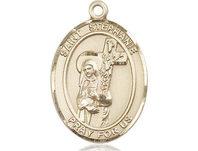 St Stephanie Catholic Saint Medal, 14kt gold, Bliss Manufacturing