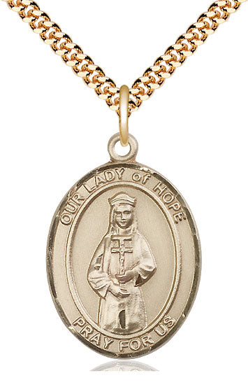 Our Lady of Hope Catholic Patron Saint Medal, gold-filled, Bliss Manufacturing