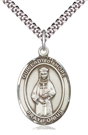 Our Lady of Hope Catholic Patron Saint Medal, pewter / sterling silver / gold-filled, Bliss Manufacturing