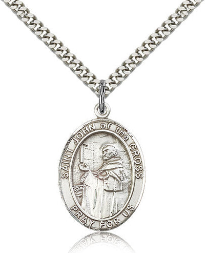 St John of the Cross Medal Necklace, pewter / sterling silver / gold-filled, Bliss Manufacturing