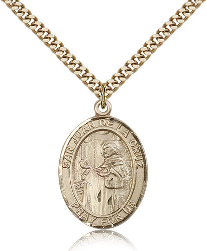 Bliss Manufacturing 14kt Gold Filled San Juan de la Cruz Medal with Plated Chain,