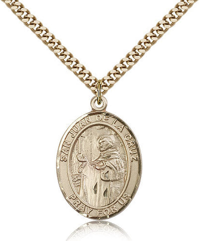 14kt Gold Filled San Juan de la Cruz Medal with Plated Chain, Bliss Manufacturing