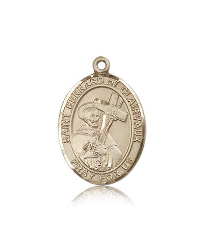 St Bernard of Clairvaux Medal Necklace, 14kt gold, Bliss Manufacturing