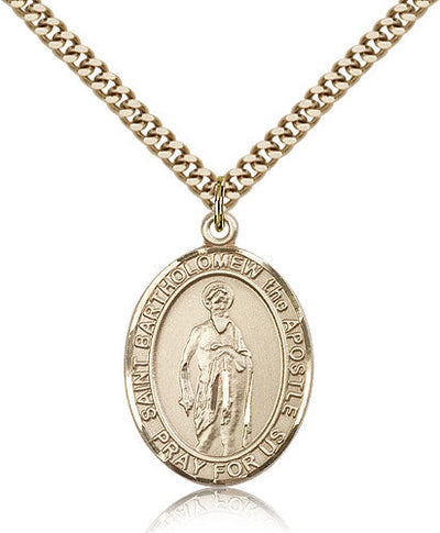 St Bartholomew the Apostle Medal Necklace, gold-filled, Bliss Manufacturing
