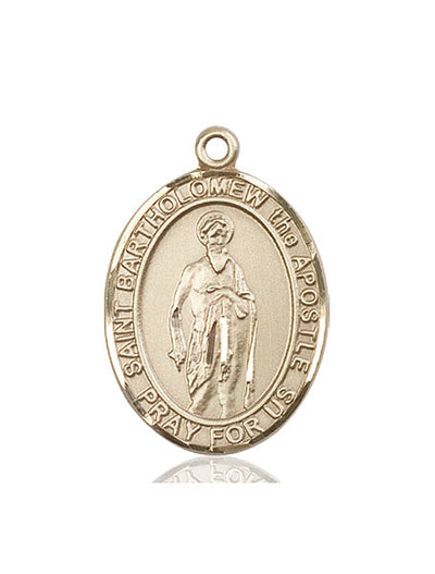 St Bartholomew the Apostle Medal Necklace, 14kt gold, Bliss Manufacturing