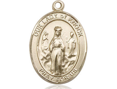 Our Lady of Knock Catholic Patron Saint Medal, 14kt gold, Bliss Manufacturing