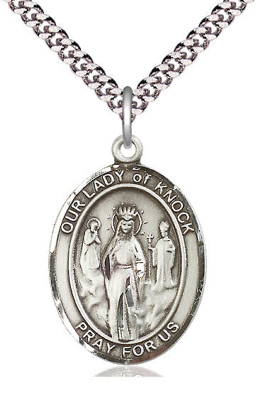 Our Lady of Knock Catholic Patron Saint Medal, pewter / sterling silver / gold-filled, Bliss Manufacturing