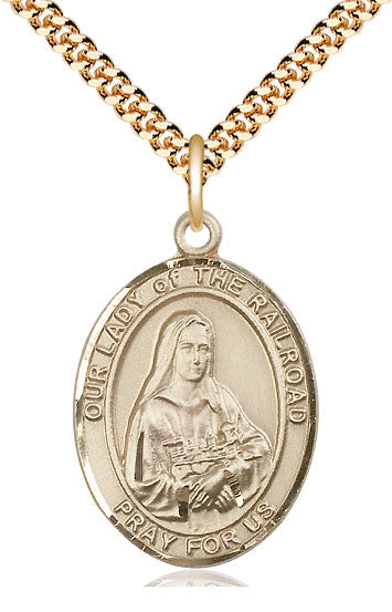 Our Lady of the Railroad Catholic Patron Saint Medal, gold-filled, Bliss Manufacturing