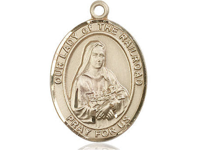 Our Lady of the Railroad Catholic Patron Saint Medal, 14kt gold, Bliss Manufacturing