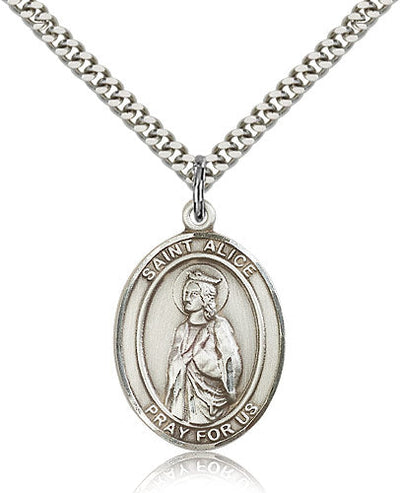 St Alice Medal Necklace, pewter / sterling silver / gold-filled, Bliss Manufacturing