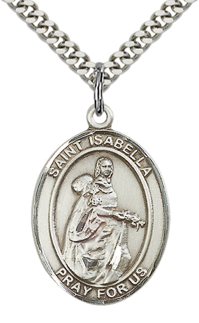 St. Isabella of Portugal, pewter / sterling silver / gold-filled, Bliss Manufacturing
