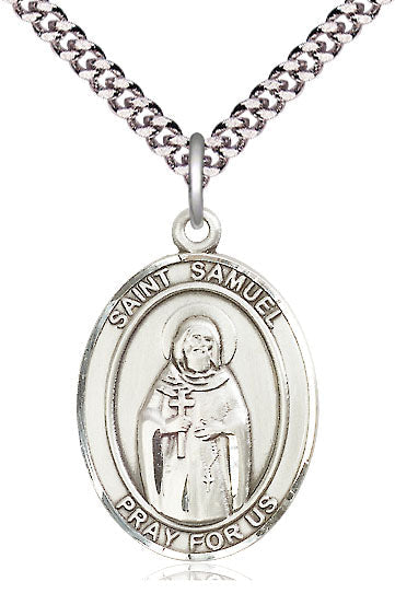 St Samuel Medal Necklace, pewter / sterling silver / gold-filled, Bliss Manufacturing