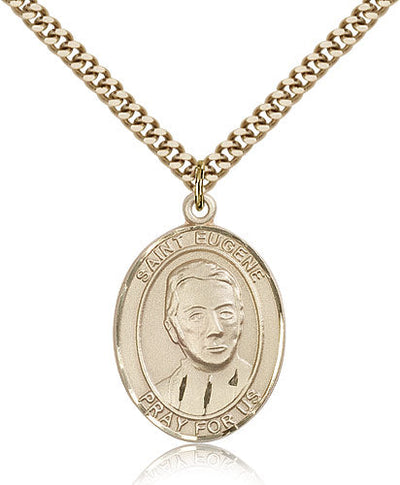 St Eugene de Mazenod Medal Necklace, gold-filled, Bliss Manufacturing