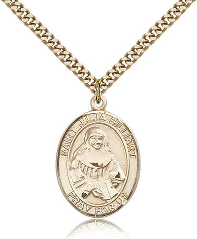 St Julia Billiart Medal Necklace, gold-filled, Bliss Manufacturing