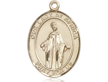 Bliss Our Lady of Africa Catholic Patron Saint 14kt Gold Medal