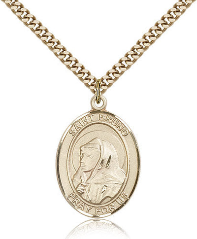 St Bruno Medal Necklace, gold-filled, Bliss Manufacturing