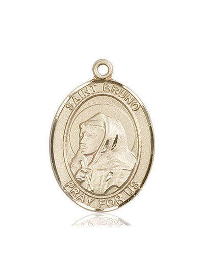 St Bruno Medal Necklace, 14kt gold, Bliss Manufacturing