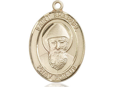 St Sharbel Catholic Saint Medal, 14kt gold, Bliss Manufacturing