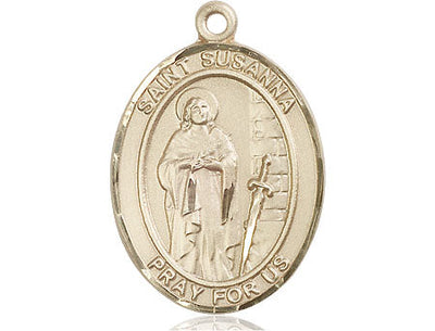 St Susanna Catholic Saint Medal, 14kt gold, Bliss Manufacturing