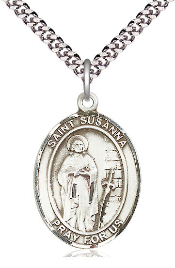 St Susanna Catholic Saint Medal, pewter / sterling silver / gold-filled, Bliss Manufacturing