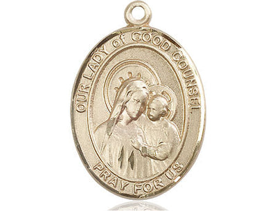 Our Lady of Good Counsel Catholic Patron Saint Medal, 14kt gold, Bliss Manufacturing