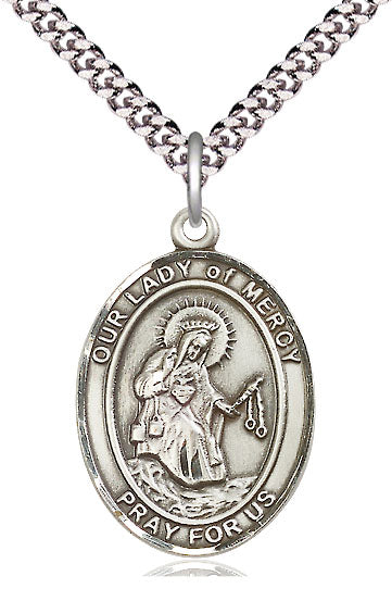 Our Lady of Mercy Catholic Patron Saint Medal, pewter / sterling silver / gold-filled, Bliss Manufacturing