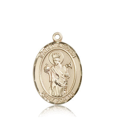 St Aedan of Ferns Medal Necklace, 14kt gold, Bliss Manufacturing
