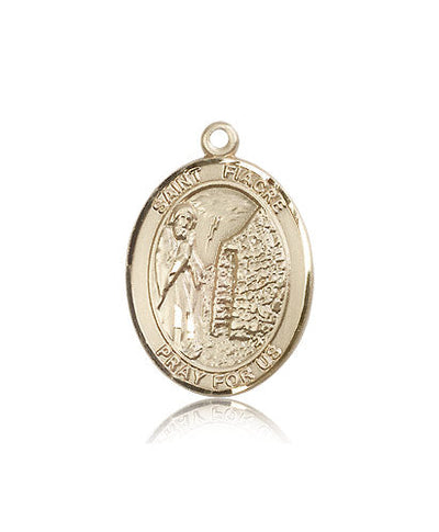 St Fiacre Medal Necklace, 14kt gold, Bliss Manufacturing