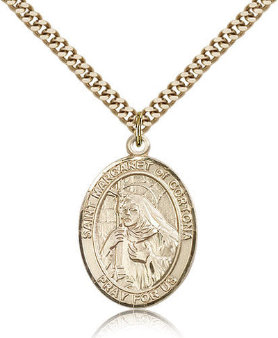 St Margaret of Cortona Medal Necklace, gold-filled, Bliss Manufacturing