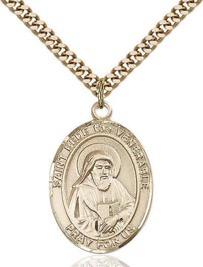 St Bede the Venerable Medal Necklace, gold-filled, Bliss Manufacturing