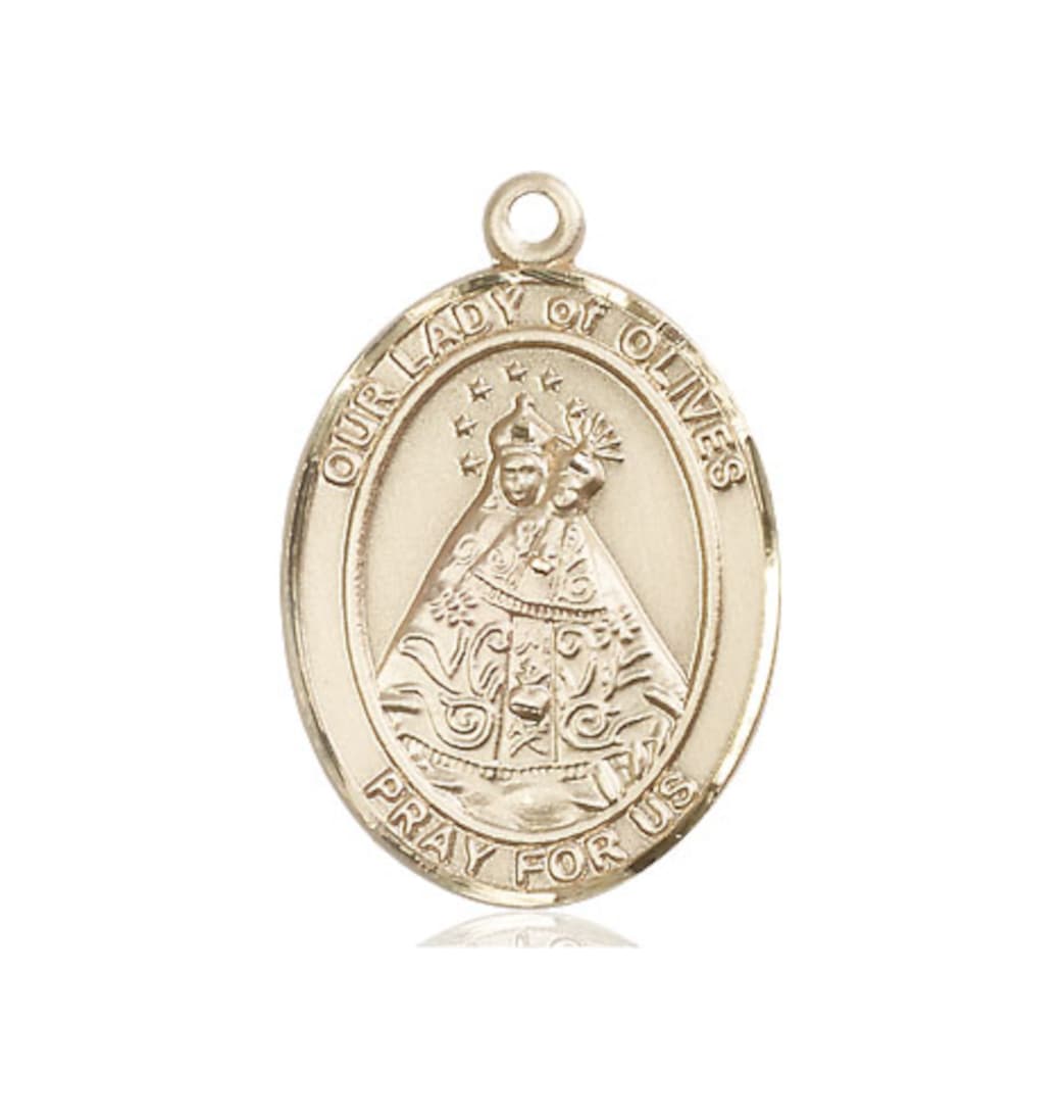 Bliss Our Lady of Olives Catholic Patron Saint Sterling Silver Large Medal,