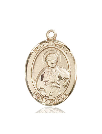 St Pius X Catholic Saint Medal, 14kt gold, Bliss Manufacturing