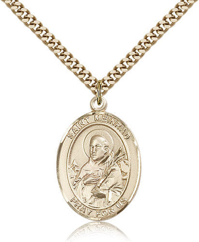 St Meinrad of Einsideln Medal Necklace, gold-filled, Bliss Manufacturing