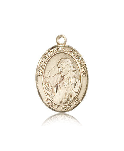 St Finnian of Clonard Medal Necklace, 14kt gold, Bliss Manufacturing