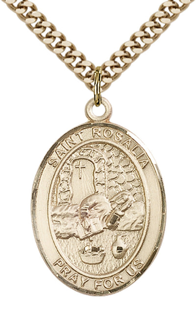 St Rosalia Catholic Saint Medal, gold-filled, Bliss Manufacturing