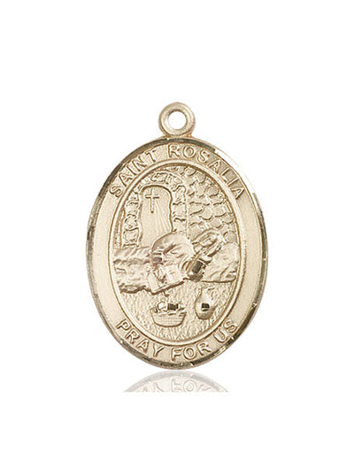St Rosalia Catholic Saint Medal, 14kt gold, Bliss Manufacturing