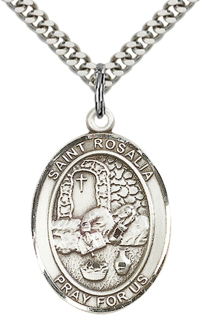St Rosalia Catholic Saint Medal, pewter / sterling silver / gold-filled, Bliss Manufacturing