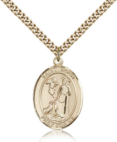 St Roch Catholic Saint Medal, gold-filled, Bliss Manufacturing