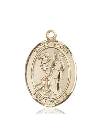 St Roch Catholic Saint Medal, 14kt gold, Bliss Manufacturing