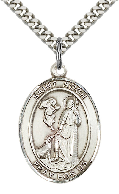 St Roch Catholic Saint Medal, pewter / sterling silver / gold-filled, Bliss Manufacturing