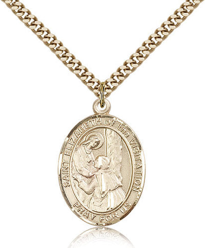 St Elizabeth of the Visitation Medal Necklace, gold-filled, Bliss Manufacturing