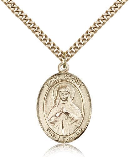 Bliss Manufacturing St Olivia Catholic Saint Oval Medal